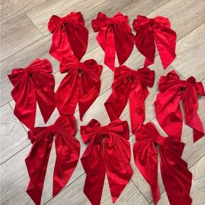 Set of Red Velvet Bows